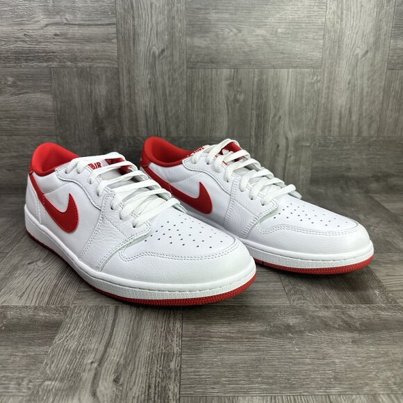 Air Jordan 1 Low OG Men's size 14 White University Red Causal Shoes CZ0790-161 - Picture 2 of 8